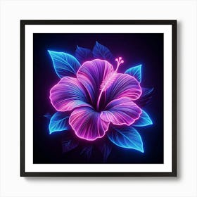 Neon Flower 3 Art Print