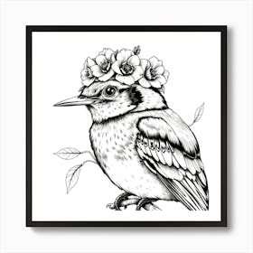 Bird In A Flower Crown 4 Art Print