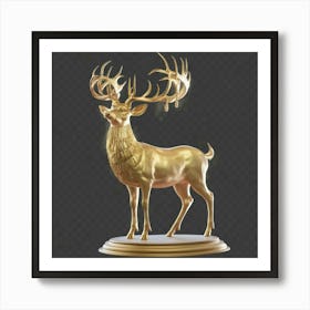 Gold Deer Art Print