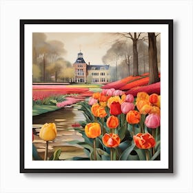 Tulips In The Garden 6 Art Print