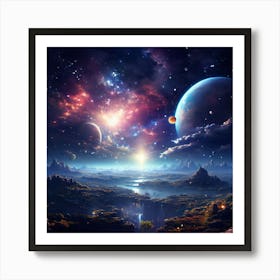 Space Full Of Beautiful Light Art Print