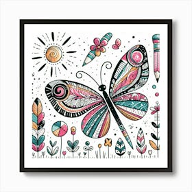 Butterfly Art Kindergarten4 Art Print