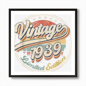 Vintage 1939 Limited Edition 83 Years Old 83rd Birthday Gift Art Print