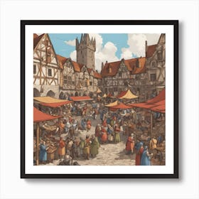 Medieval Market Square Art Print