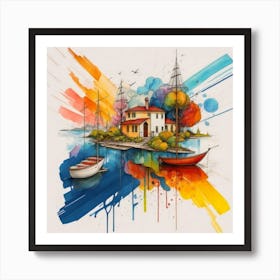 Stunning watercolor landscapes 16 Art Print