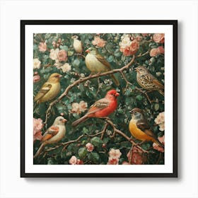 Birds In A Tree Art 18 Art Print