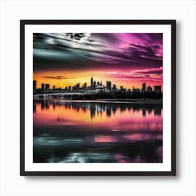 Melbourne Skyline 1 Art Print