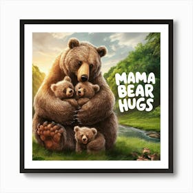 Mama Bear Hugs Art Print