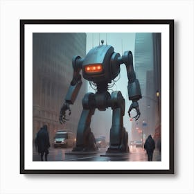 Robot In The City 92 Art Print