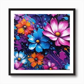 Colorful Flowers 28 Art Print