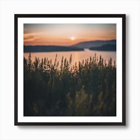 Sunset Over Lake Art Print