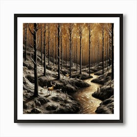 'Deer In The Forest' 1 Art Print