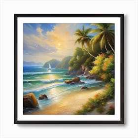 Sunset On The Beach 55 Art Print