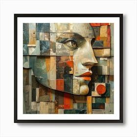 Abstract Woman'S Face Art Print