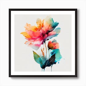 Watercolor Flower Abstract 15 Art Print