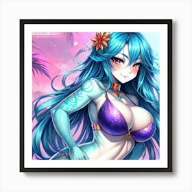 Sexy anime mermaid 07 Art Print