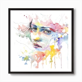 Watercolor Of A Woman Art Print