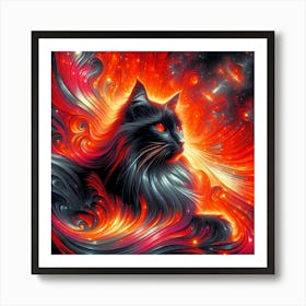 Feline Cat Creative Artwork Illustration 47 Art Print