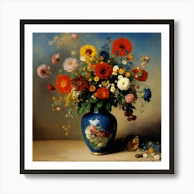 Flowers 8k Resolution Concept Art By Gustave More Art Print