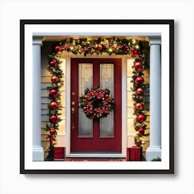 Christmas Front Door 4 Art Print