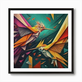 Origami Birds art print Art Print