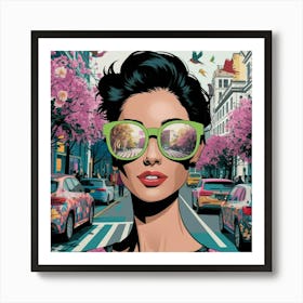 Woman in the city Art Print