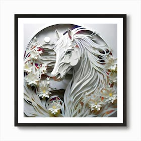 Paper Horse the Amazing Paper cutting art works of Elegance Art Print