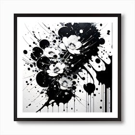 Black And White Abstract Painting Art Print