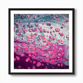 Pink And Green Swirls Art Print