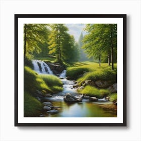 Waterfall In The Woods Art Print