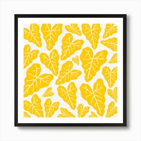 Yellow Leaves Pattern Art Print