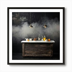 Design Copy Counter Retro Product Board Grey Plank Brown Float Steam Pattern Old Decora (25) Art Print