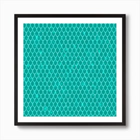 Aqua Mermaid Pattern Background Art Print