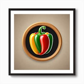 Red Pepper In A Wooden Frame Art Print