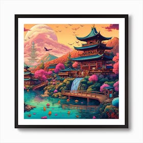 Japanese style Landscape Art Print