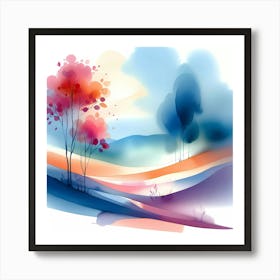 Abstract Watercolor Painting 27 Art Print