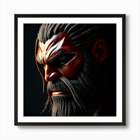 Portrait Of A Red Fantasy Warrior Art Print