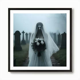 Bride In The Cemetery 3 Art Print