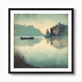 Misty Lake Art Print