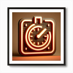 Neon Clock Art Print