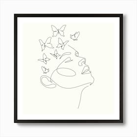 Butterfly In The Head 1 Art Print