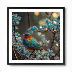 Bird Perched On A Branch Art Print