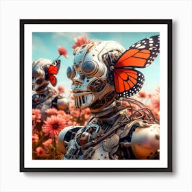 Artjuicebycsaba Cyborg Steampunk Butterflies And Ladybugs Over 3 Art Print