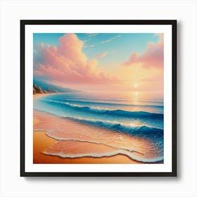 Sunset On The Beach Art Print