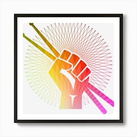 Drummer Drum Sticks Retro Drumming Gift Art Print