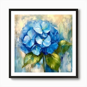 Blue Hydrangea Art 1 Art Print