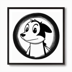 Dog In Black And White Art Print