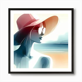 Woman In A Hat 13 Art Print