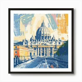 A Vatican City Expressive Strokes Illustration 1720445224 4 Art Print