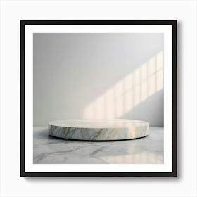 Marble Table In A White Room Art Print